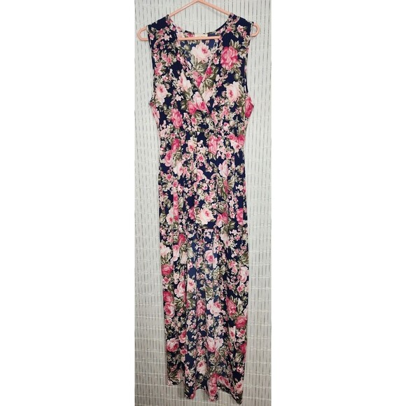 KTOO Maxi Dress Over Shorts Floral Size Large Lightweight Romper (B#4) - Picture 1 of 13